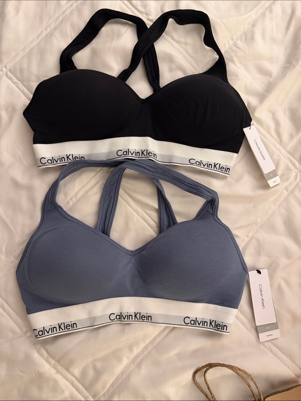 Calvin Klein Women's Seamless Bralette bra - Black & Slate Blue